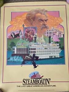 Steamboatin' The Last Great American Adventure Delta Queen Vintage Travel Poster - Picture 1 of 6