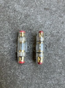 Inline Gold-Plated 4/8 Gauge AGU Fuse Holder (80AMP/12V) - Picture 1 of 4