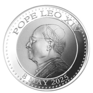 2025 1 Troy Oz Pope Leo XIV Commemorative Silver Round - Picture 1 of 5