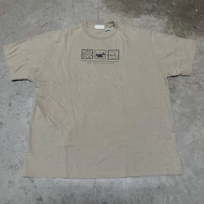 Camisa de Colección American Eagle Exterior Logotipo de Caja Camisa Naturaleza Talla XL Tostada Foto 1 de 4