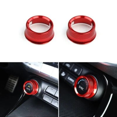 2x Aluminum Air Condition Switch Control Button Knob Cover Trim for Kia Stinger - Image 1 of 2