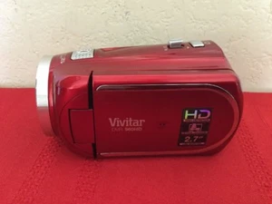 Vivitar DVR 960HD 1080i HD 12x Optical Zoom Video Camera Camcorder Kit Red - Picture 1 of 8