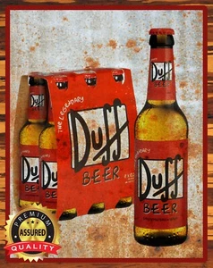 Duff Beer - The Simpsons - Vintage Distressed Look - Metal Sign 11 x 14 - Picture 1 of 4