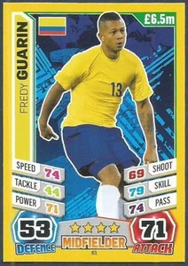 TOPPS MATCH ATTAX BRAZIL 2014 WORLD CUP- #061-COLOMBIA-FREDY GUARIN - Picture 1 of 1
