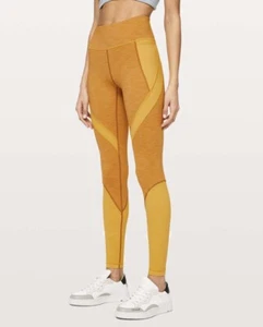 Brand New Lululemon Early Extension High-Rise Tight *28" Fools Gold /Honey Lemon - Picture 1 of 12