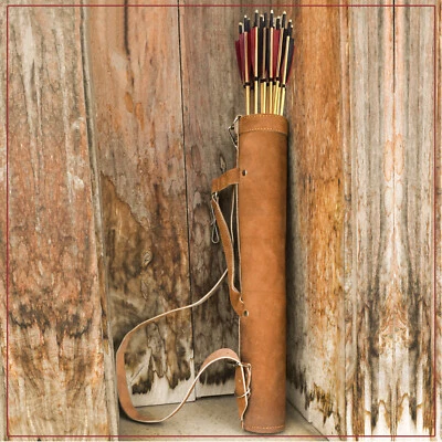 STABSTORE Genuine Suede Leather Back Arrow Quiver Traditional Handmade Quiver for Arrows