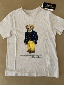 NWT Ralph Lauren Boy Grey Bear Cotton T-Shirt Sz. 5 - Picture 1 of 2