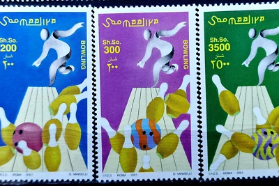 索马里 2001 年全新邮票保龄球运动 3 张邮票全套米 20.00 欧元 — 第 1/3 张图片