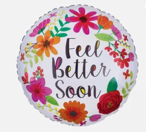 ANAGRAM 17"/43cm Foil Balloon-Floral design- Feel Better Soon - Picture 1 of 1