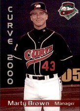 2000 Altoona Curve Grandstand #2 Marty Brown Manager - NM Baseball Card