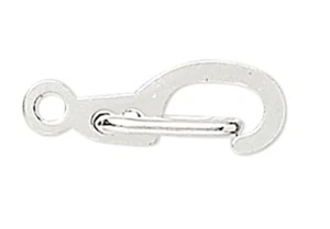 100 Silver Plated Brass 11x5mm Self Closing Lobster Claw Hook Clasps - Picture 1 of 3