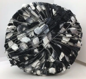 Berlini Ladder Ribbon Maxi Yarn #140 Zebra - Black White Grey - 50 Grams 98 Yds - Picture 1 of 3