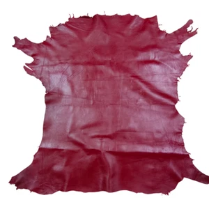 MAROON Nappa Soft Premium Quality Sheepskin Genuine Leather Hide- NO Holes 5Sqft - Picture 1 of 5