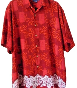 Sideout Red Hawaiian Men's Shirt Button Down Short Sleeve Size XL - Picture 1 of 5