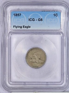 1857 Flying Eagle Cent 1C ICG G6 - Picture 1 of 2