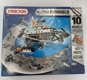 Sealed Erector Multimodels Construction Set 10 Models 190+ Pieces #5550 New - Picture 1 of 4