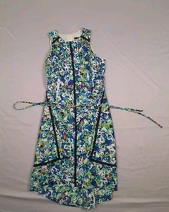 Ann Taylor ärmelloses mehrfarbiges High-Low Rundhals Kleid bunte Akzente gebraucht, in einwandfreiem Zustand - Bild 1 von 8