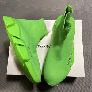 AUTHENTIC Size 9 - Balenciaga Speed 2.0 Sneaker Fluo Green UK 8 EUR 42 - Picture 1 of 9