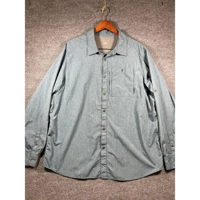 Merrell Button Up Shirt Men's XXL Blue Roll Tab Long Sleeve Lightweight Outdoor - Image 1 of 4