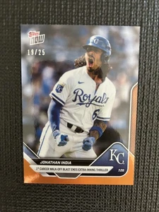 Jonathan India 1st Walk-Off HR 2025 MLB Topps NOW Card 468 Orange Foil 19/25 - Picture 1 of 2