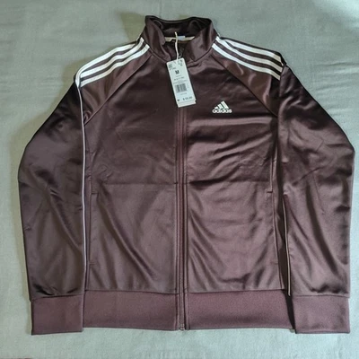 Chaqueta de Pista Adidas Originales Para Mujer Mediana 3S TT Marrón/Blanco  Foto 1 de 4