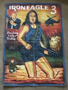 VERY RARE - Ghana ACTION Movie Poster Iron Eagle 3 By Bush Doctor Great Graphics - Picture 1 of 7