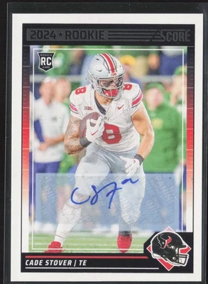 Cade Stover 2024 Panini Score #353 Base Auto RC Texans - Image 1 of 2