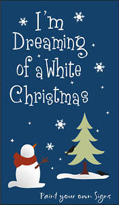 Joanie Stencil Dreaming White Christmas Frosty Snowman Prim Crows Tree Diy Sign