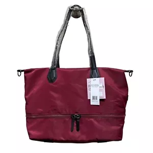 Mondani New York NWT Maroon Lined Yoga Tote Weekender Bag - GREAT GIFT NEW - Picture 1 of 6