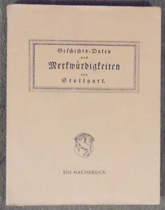 Stuttgart - Geschichtsdaten und Merkwürdigkeiten von Stuttgart , SC ,1969 (1815) - Bild 1 von 24