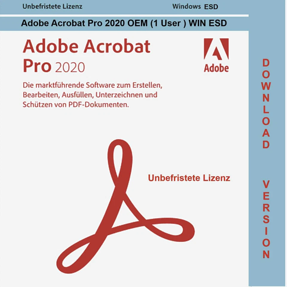 Adobe Acrobat 2020 PRO Dauerlizenz für Windows (ESD) / KEY - Bild 1 von 1