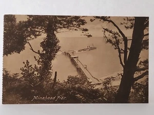 AK Minehead Pier Somerset England Großbritannien Sepia kleine Boote - Bild 1 von 2