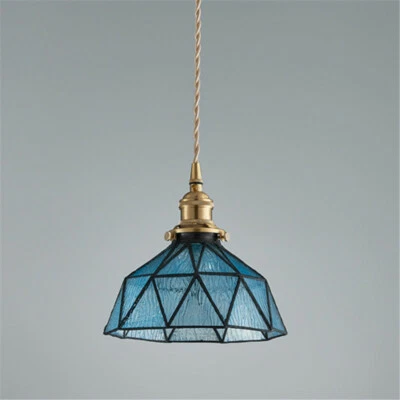 Blue Glass Pendant Light Kitchen Chandelier Dining Room Ceiling Lamp Bar Stair - Image 1 of 4