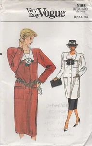 Vogue Schnittmuster 9155 EASY Kleid Mantelkleid Tunika & Rock Gr 12 14 16 NEU - Bild 1 von 13