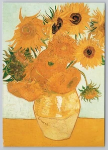 Zwölf Sonnenblumen in einer Vase Gemälde von Vincent Van Gogh Postkarte - Bild 1 von 2