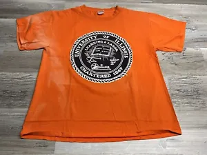 Vtg Y2K University Illinois T-Shirt University Seal Orange Soffe Size L - Picture 1 of 8