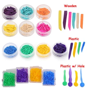 [EE. UU.] 100 piezas Cuñas dentales de plástico/madera Cuñas desechables para diastema de dientes - Imagen 1 de 20