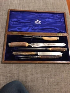 RARE Mappin and Webb EARLY 1900's 5 PIECE CARVING SET - Picture 1 of 12