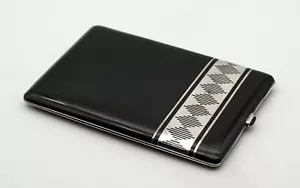 Art Deco - Zigarettenetui - Frankreich 1930 - Silber 800er & Emaille / Chinalack - Bild 1 von 11