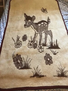 Entzückende Vintage Disney Bambi Babydecke 55,5 x 34,25 Zoll - Bild 1 von 3