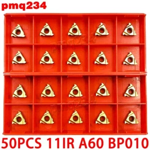 50 PIEZAS 11IR A60 BP010 Carburo interno Roscado Insertos Hoja Herramientas CNC - Imagen 1 de 6