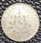 1915  France 1 Franc Silver Coin - KM# 844.1 - Fine - # 28811