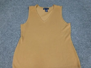 Susan Graver Sweater Large Beige Vest womens stretch pullover acrylic - Picture 1 of 11