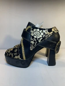 FUNTASMA Black Gold Exotica 60 High Heel Platform Steampunk Shoes Size 8M NIB - Picture 1 of 14