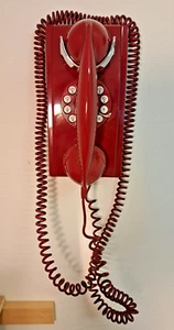 CROSLEY CORDED RED PUSH BUTTON DIAL RETRO VINTAGE WALL TELEPHONE CR55 - Picture 1 of 9