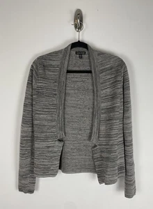 Eileen Fisher offene Strickjacke Pullover Gr. XXS grau beige gestreift Langarm Strick - Bild 1 von 9
