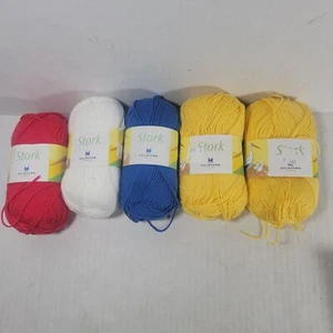 5 Skeins Dale Garn Stork Cotton Fingering Weight Discontinued Yarn Lot - Picture 1 of 6