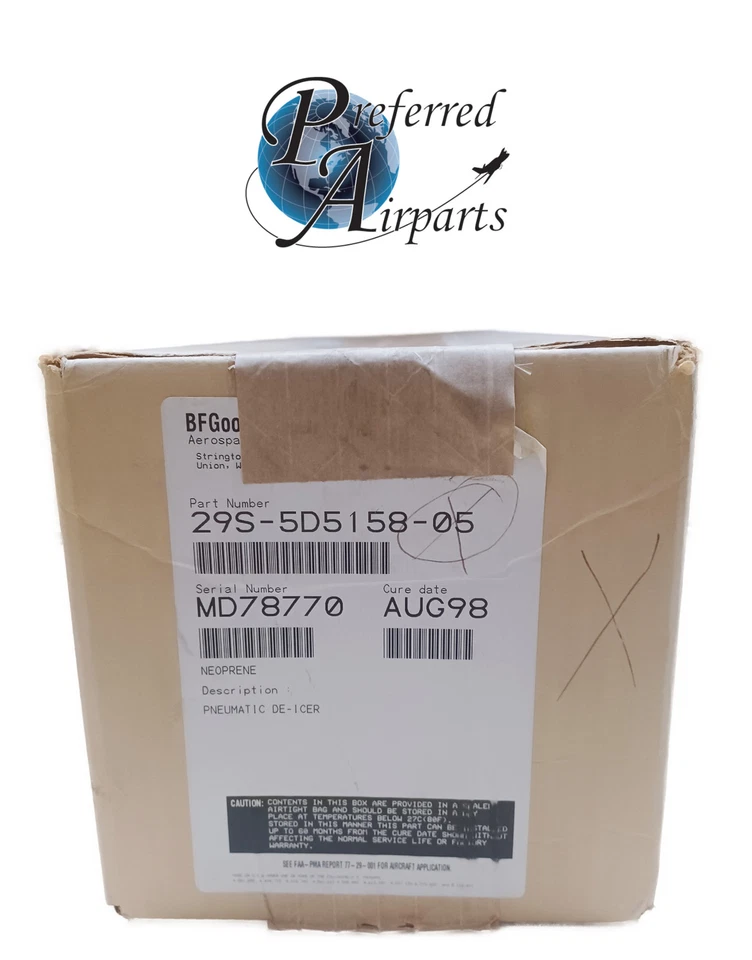 Nuevo descongelador fueraborda BF Goodrich Embraer ala derecha p/n 29S-5D5158-05 Foto 1 de 1