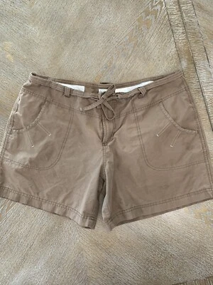 Шорты женские Columbia большие коричневые из хлопковой смеси на шнурке талия 36 дюймов внутренний шов 5,5 дюйма - Изображение 1 из 4