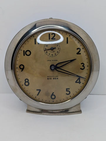 Westclox Big Ben Loud Alarm Clock Style 6 2A 48H Working Chrome Look Cover